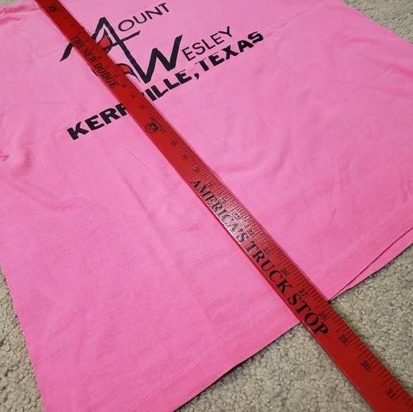 Pink 90s T-shirt Mount Wesley Kerrville Texas XL - Picture 4 of 6
